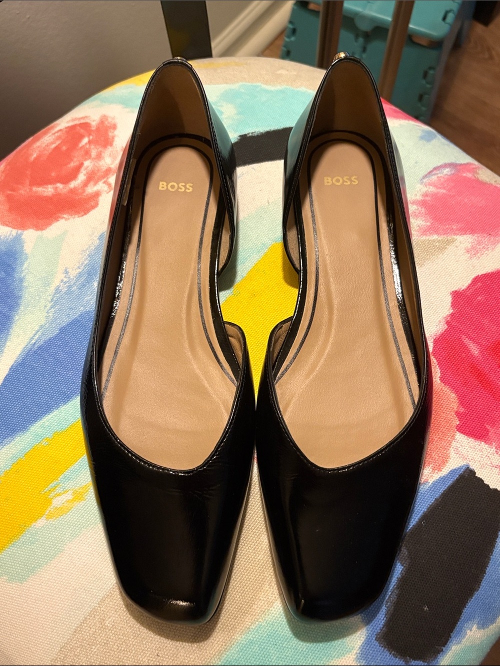 Boss black flats (like new)